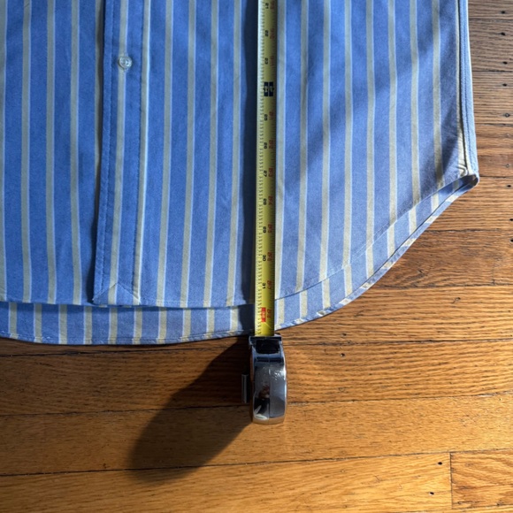 Ralph Lauren Blue and White Striped Classic Fit Shirt Neck Size 17 Preppy - Picture 9 of 14